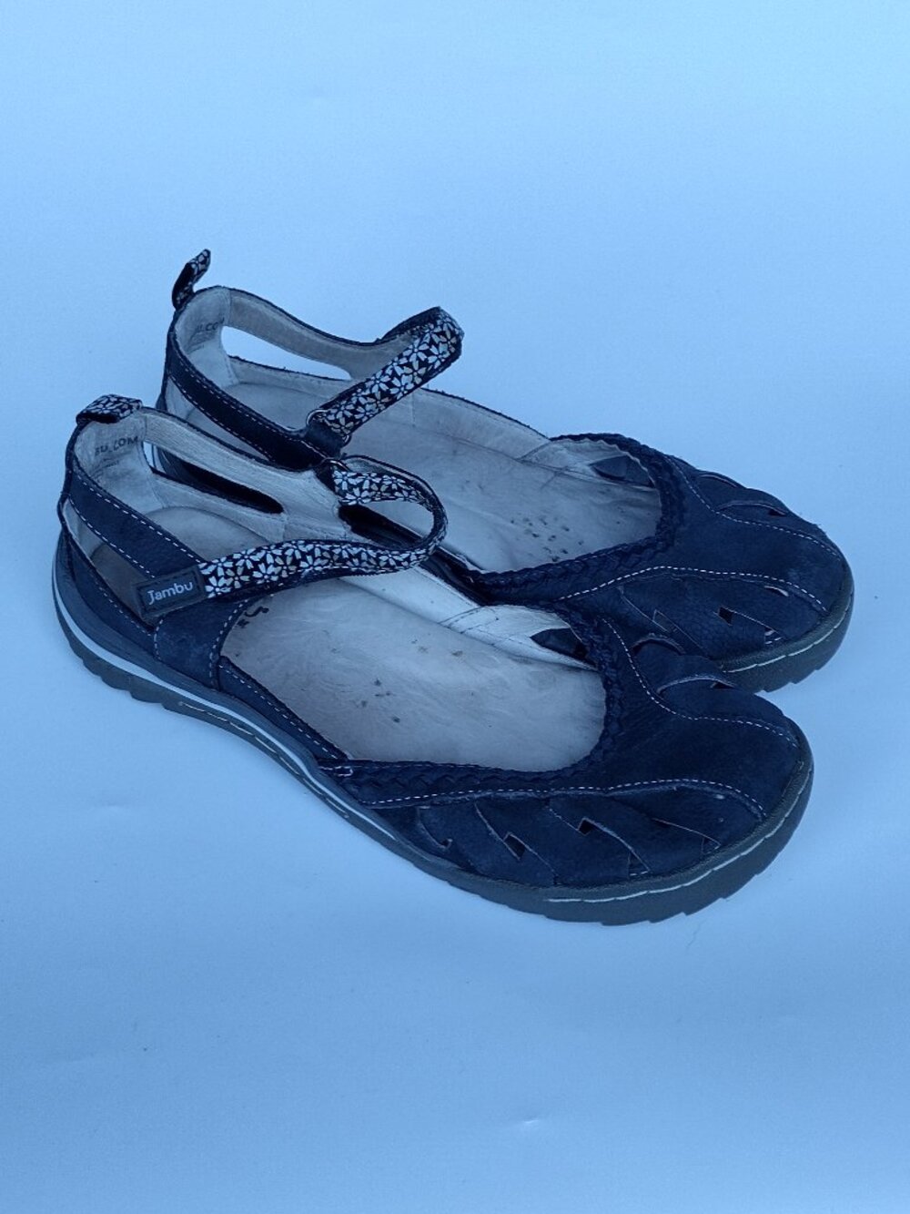 Jambu  Apple Blossom Red Mary Jane Flats leather  Sandals  women's Size 8